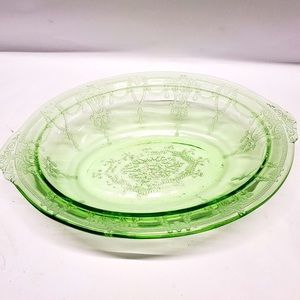 Anchor Hocking Green Depression Glass Oval Vegetable Bowl